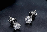 1.00 CT Lab Diamond Silver Stud Earrings in S925 With Screw Backing