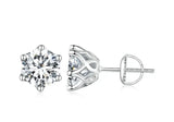 1.00 CT Lab Diamond Silver Stud Earrings in S925 With Screw Backing