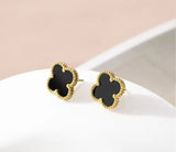 18K Titanium Gold Waterproof Four Leaf Clover Jewelry Set