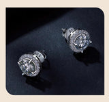 1.00 CT Lab Diamond Silver Stud Earrings in S925 With Screw Backing