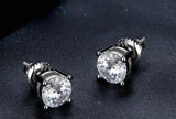 1.00 CT Lab Diamond Silver Stud Earrings in S925 With Screw Backing