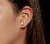 1.00 CT Lab Diamond Silver Stud Earrings in S925 With Screw Backing