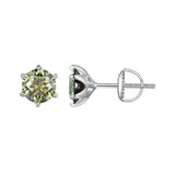 1.00 CT Lab Diamond Silver Stud Earrings in S925 With Screw Backing