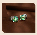 1.00 CT Lab Diamond Silver Stud Earrings in S925 With Screw Backing