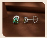 1.00 CT Lab Diamond Silver Stud Earrings in S925 With Screw Backing