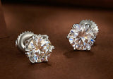 1.00 CT Lab Diamond Silver Stud Earrings in S925 With Screw Backing