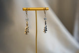 Titanium Christmas Tree Silver Dangle Hoop Earrings