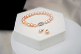3pc Soft Pink Natural Freshwater Pearl Set