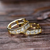 1.00 CT Lab Diamond Gold Hoop Earrings in 14K Solid Gold