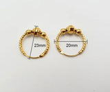 24k Gold Titanium Bali Hoop Earrings