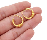 24k Gold Titanium Bali Hoop Earrings