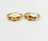 24k Gold Titanium Bali Hoop Earrings