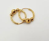24k Gold Titanium Bali Hoop Earrings