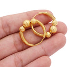 24k Gold Titanium Bali Hoop Earrings
