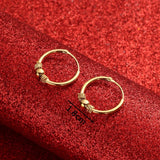 24k Gold Titanium Bali Hoop Earrings