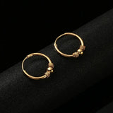 24k Gold Titanium Bali Hoop Earrings