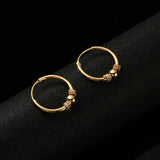 24k Gold Titanium Bali Hoop Earrings