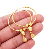 24k Gold Titanium Bali Hoop Earrings