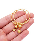 24k Gold Titanium Bali Hoop Earrings