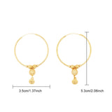 24k Gold Titanium Bali Hoop Earrings