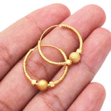 24k Gold Titanium Bali Hoop Earrings