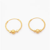 24k Gold Titanium Bali Hoop Earrings