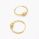 24k Gold Titanium Bali Hoop Earrings