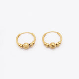 24k Gold Titanium Bali Hoop Earrings