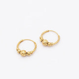 24k Gold Titanium Bali Hoop Earrings