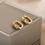 Titanium Gold Snap Back Hoop Earring Pair