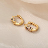 Titanium Gold Snap Back Hoop Earring Pair
