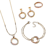 Jenna Set | 18K PVD Tri-Colour Titanium | 4PC Set | Water-Resistant