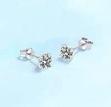 1.00 CT Lab Diamond Stud Earrings in 18k Solid White Gold With Push Backing