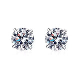 1.00 CT Lab Diamond Stud Earrings in 18k Solid White Gold With Push Backing