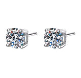 1.00 CT Lab Diamond Stud Earrings in 18k Solid White Gold With Push Backing