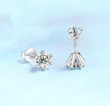 1.00 CT Lab Diamond Stud Earrings in 18k Solid White Gold With Screw Backing