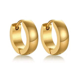 Titanium Gold Snap Back Hoop Earring Pair