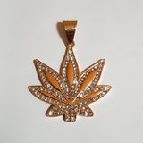 Weed Gold & Crystals Pendant