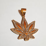 Weed Gold & Crystals Pendant