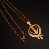 Khanda Gold Pendant & Chain