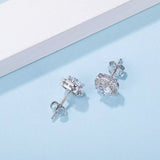 Diamond Stud Square Earrings in S925 Sterling Silver 1/2 Carat