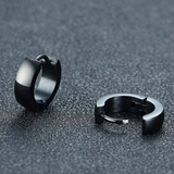 Titanium Black Snap Back Hoop Earring Pair
