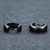 Titanium Black Snap Back Hoop Earring Pair