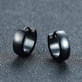 Titanium Black Snap Back Hoop Earring Pair
