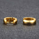 Titanium Gold Snap Back Hoop Earring Pair