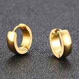 Titanium Gold Snap Back Hoop Earring Pair