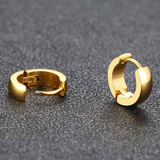 Titanium Gold Snap Back Hoop Earring Pair