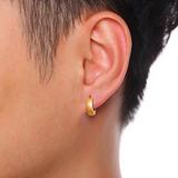 Titanium Gold Snap Back Hoop Earring Pair