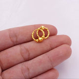 24k Gold Titanium Bali Hoop Earrings