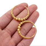 24k Gold Titanium Bali Hoop Earrings